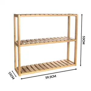 3 Tier Bamboo Shelves - Natural