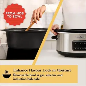 Croc-Pot CSC112 Sizzle And Stew 6.5L Digital Slow Cooker Stainless Steel