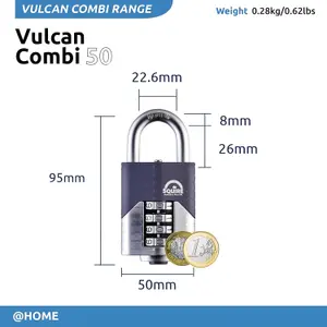 Squire Blue Boron steel Combination Padlock (H)94mm (W)46mm