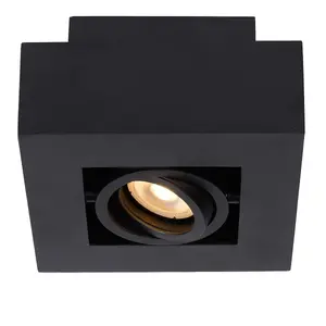 Lucide Xirax Modern Ceiling Spotlight - LED Dim to warm - GU10 - 1x5W 2200K/3000K - Black