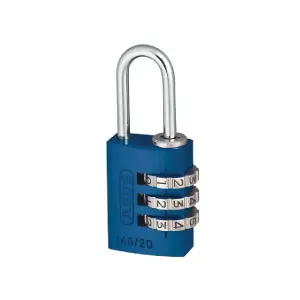 ABUS Mechanical 145/20 20mm Aluminium Combination Padlock Blue 46568