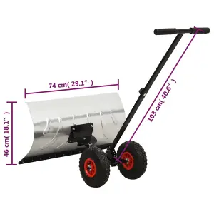 vidaXL Manual Snow Shovel with Wheels