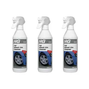 HG Car Wheel Rim Cleaner, Polish & Degreaser for All Vehicle Wheels 500ml - Pack of 3