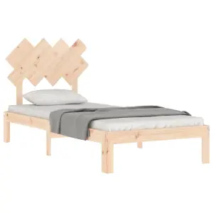 Berkfield Bed Frame with Headboard 90x200 cm Solid Wood