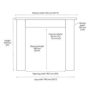 Focal Point Firbeck Oak effect Medium-density fibreboard (MDF) Fire surround