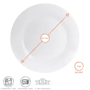 Argon Tableware - Classic Dinner Plates - 30cm - Pack of 6 - White