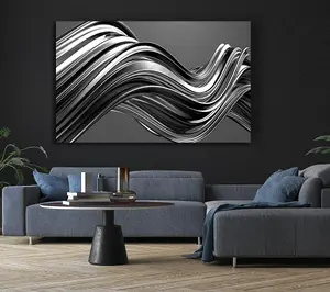 The Flow Of Grey Canvas Print Wall Art - Medium 20 x 32 Inches