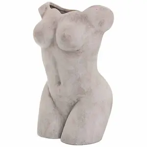 Female Figure Vase - Ceramic - L25 x W21 x H39 cm - Stone