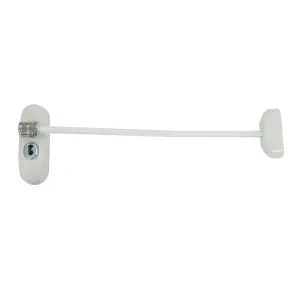 UAP Window Restrictor with Key - Window Safety Locks - 20cm Cable - All Types of Windows - 2 Locks -White - White Cable