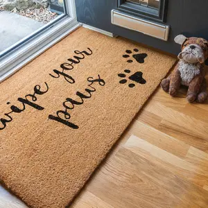 Nicola Spring - Coir Door Mats - Paws (Set of 2) 60cm W x 90cm L