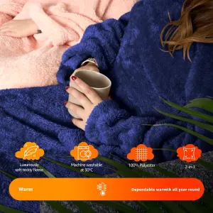 Snuggle 2 In 1 Wearable Blanket Navy