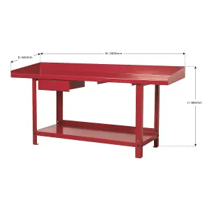 Sealey Workbench Steel 2 Meters with 1 Drawer Work Top 900kg Capacity AP1020