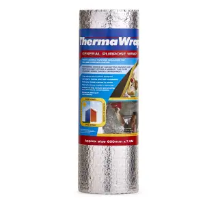 YBS Reflective membrane Silver Bubble insulation roll, (L)7.5m (W)0.6m (T)3.5mm