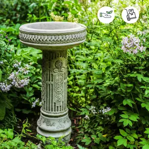 Sunflower Design Tall Birdbath