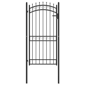 Berkfield Fence Gate with Spikes Steel 100x200 cm Black