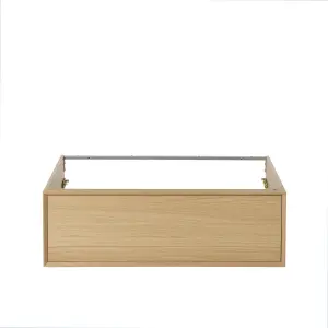 GoodHome Avela Matt Oak Veneer Wall-mounted Bathroom Vanity unit (H) 317mm (W) 1000mm