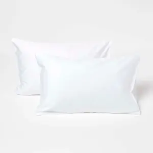 Homescapes White Organic Cotton Kids Pillowcases 40 x 60 cm 400 Thread Count, 2 Pack