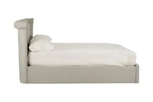 Edison Double Ottoman Bed - Metal/Wood/Textile - L219 x W163 x H110 cm - Light Grey