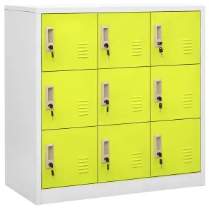 Berkfield Locker Cabinet Light Grey and Green 90x45x92.5 cm Steel