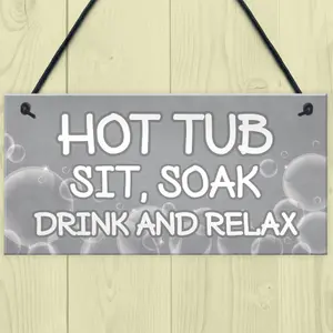 Shabby Chic Hot Tub Sign Funny Hot Tub Accessories Garden Summerhouse Sign New Home Gift