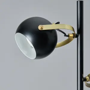 Litecraft Eyeball 3 Light Matte Black Adjustable Floor Lamp