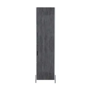 Dallas tall storage cabinet, white & carbon grey oak effect