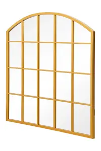 MirrorOutlet The Arcus Gold Framed Arched Window Leaner/Wall Mirror 100CM x 100CM