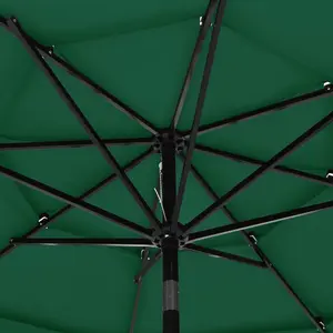 Berkfield 3-Tier Parasol with Aluminium Pole Green 3 m