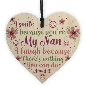 Red Ocean Funny NAN Gift Wooden Heart Mother's Day Gift For Nan Birthday Gift Keepsake Plaque