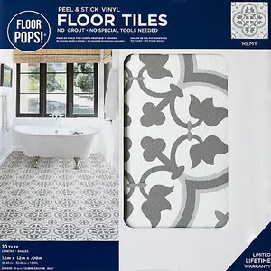 Floor Pops Remy Self Adhesive Vinyl Floor Tiles Pack of 10 (0.93sqm)