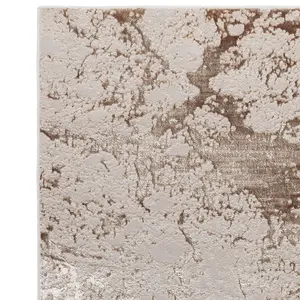 Strata Bronze Grey Champagne Modern Abstract Easy to Clean Rug for Living Room Bedroom and Dining Room-200cm X 290cm