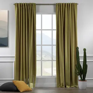 Extra Long & Extra Wide Decorative Curtain Single Panel Olive Green / 280cm Width x 200cm Drop