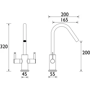 Bristan Cashew Chrome effect Kitchen Mixer Tap