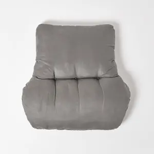 Homescapes Grey Faux Suede Back Support Cushion