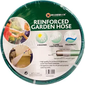 Garden Hose Pipe Reel Reinforced Tough Outdoor Water Hosepipe Green Quality New 30m