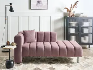 Left Hand Chaise Lounge Pink LANNILS