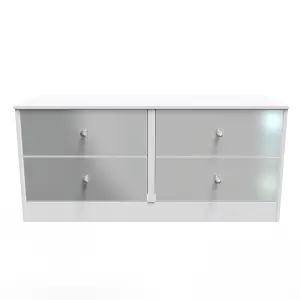 Taunton 4 Drawer Bed Box in Uniform Grey Gloss & White (Ready Assembled)