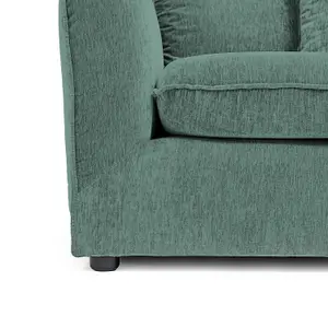 Lucas Water Repellent Velvet Chenille Right Facing Corner Sofa in Jungle Green