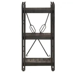 Berkfield 3-Tier Bookcase Black 40x30x80 cm Solid Mango Wood