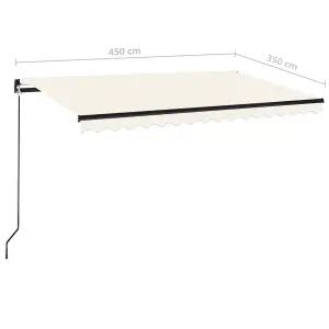 Berkfield Manual Retractable Awning 450x350 cm Cream