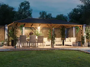 Dunster House Wooden Garden Gazebo 6 x 3 Heavy Duty Hot Tub Shelter Utopia 630