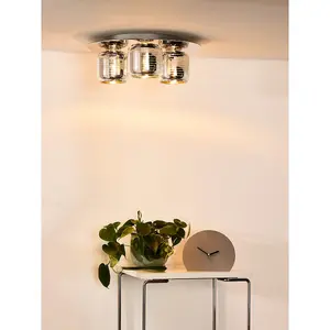 Lucide Eryn Modern Flush Ceiling Light 38cm - 3xG9 - Chrome