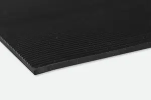 Rubber Rib Mat 3mm x 90cm x 10m Roll - Hard Wearing Slip Resistant Surface Covering