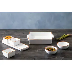 Interiors by Premier Set Of Two Calisto White Glazed Mini Bowls