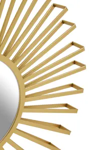 Interiors by Premier Farran Champagne Gold Sun Wall Mirror