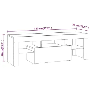 vidaXL TV Cabinet with LED Lights Grey Sonoma 120x35x40 cm