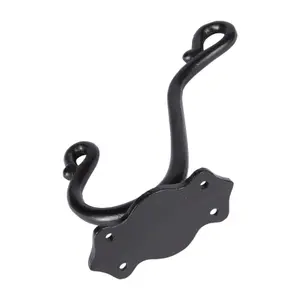 Hammer & Tongs - Curly Hat & Coat Hook - W40mm x H140mm - Black