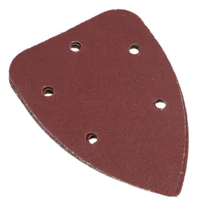 Hook And Loop Detail Sanding Pads Discs 140mm Triangular 80 Grit Medium 50pc