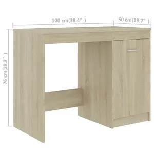 Berkfield Desk Sonoma Oak 140x50x76 cm Engineered Wood