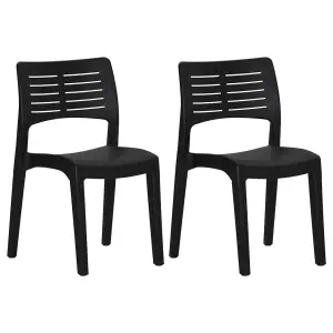 Berkfield Garden Chairs 2 pcs Anthracite Polypropylene